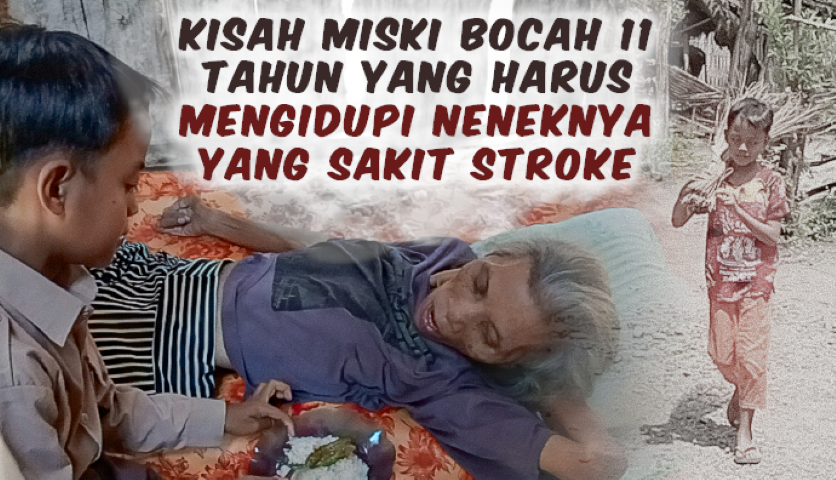 Diterlantarkan Ayah Ibu, Bocah Penjual Sapu Lidi Ini Hidupi Nenek Stroke