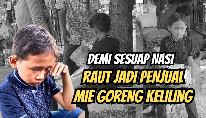 Yatim 10 Tahun Ini Jualan Mie Demi Bantu Keluarga
