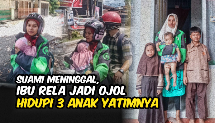 Sepi Orderan. Ibu ojol Ini Rawat 3 Anak Yatimnya Sendirian