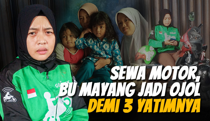 Sepi Orderan, Ojol Ini Hidupi 3 Anak Yatimnya Sendirian