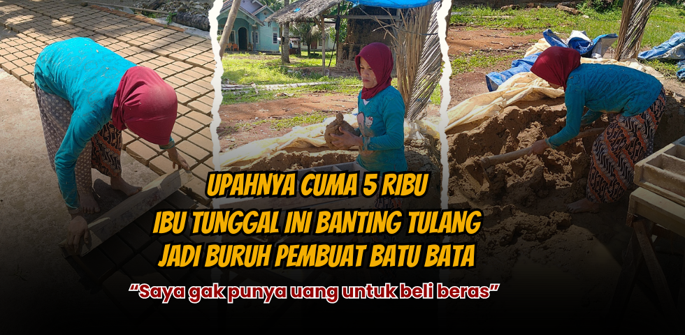 Jadi Pencetak Bata, Ibu Hana Berjuang Tuk Hidupi 2 Anak Yatimnya