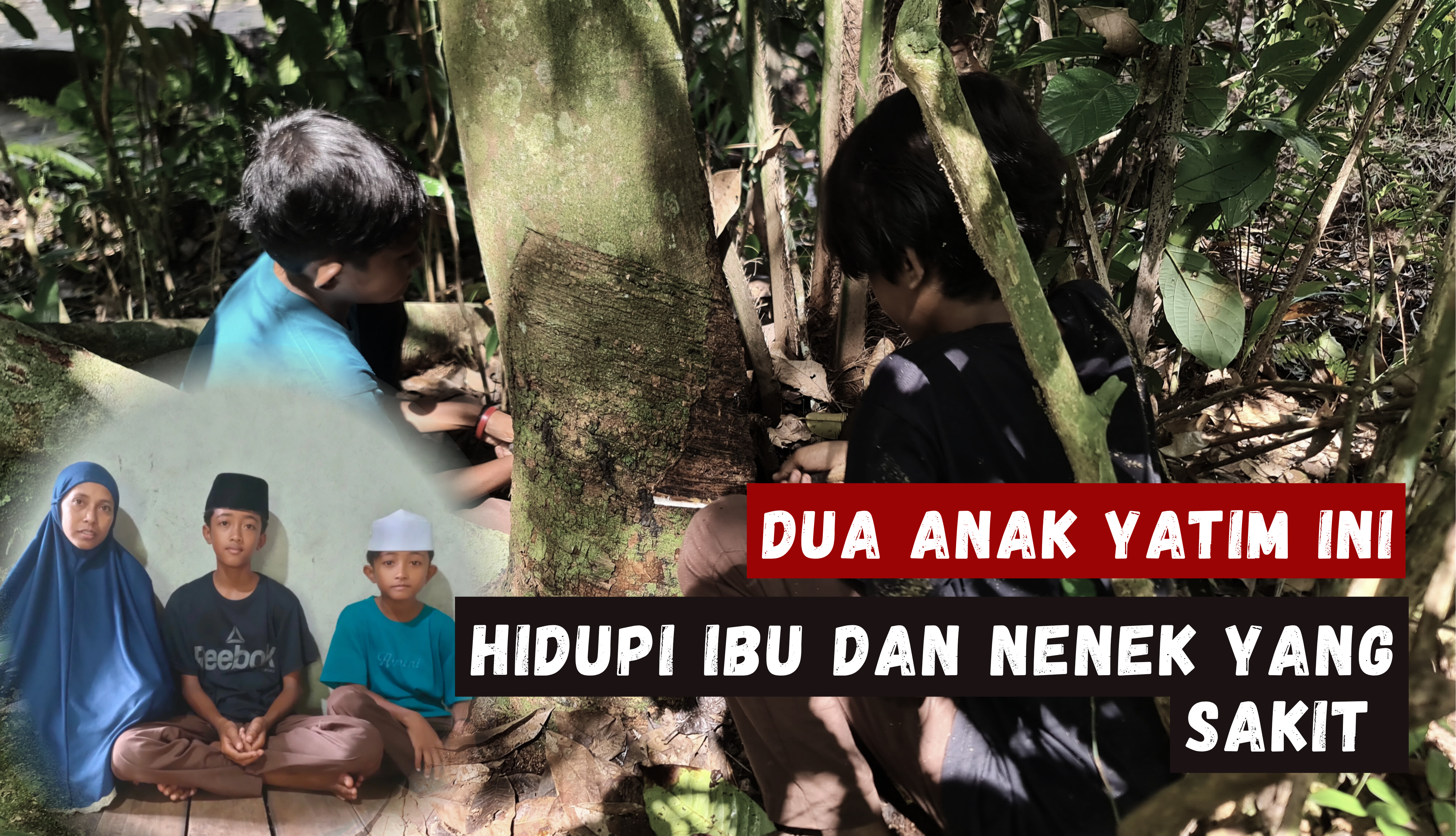 Bantu 2 Yatim Penoreh Karet Ini Bisa Terus Sekolah