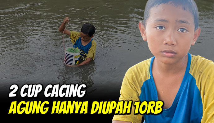 Yatim Pencari Cacing Ini Hidupi Ibu Sakit Jantung dan Paru-Paru