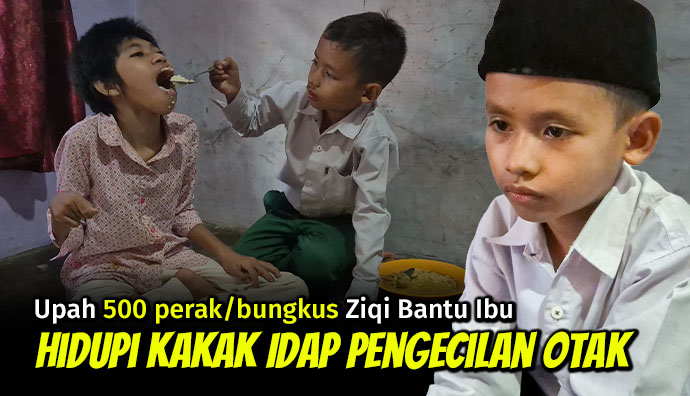 Keliling Jualan, Yatim Ini Hidupi Kakak Idap Pengecilan Otak