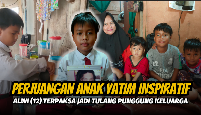 Bantu Yatim Alwi Penjual ini Demi Makan dan Sekolah