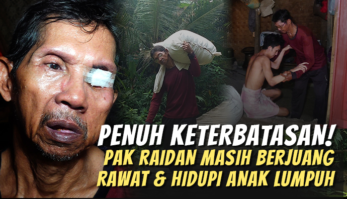 Tak Bisa Melihat Sebelah, Lansia Ini Rawat Anak Lumpuh