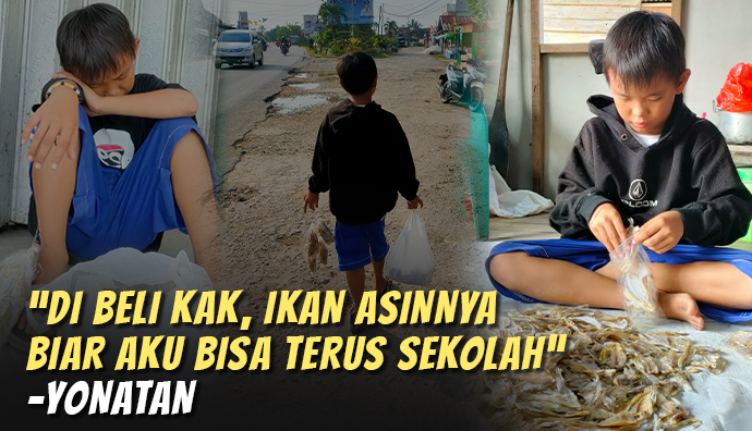 Keliling Jual Ikan Asin, Bantu Yatim Ini Bertahan Hidup