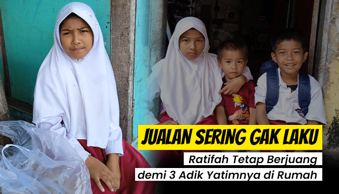 Yatim Ini Rela Jual Kue Keliling Demi Bisa Sekolah