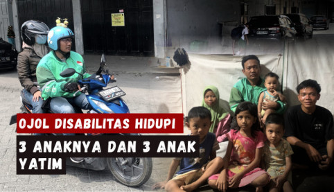 Bantu Ojol Disabilitas Ini Hidupi Keluarga dan 3 Ponakan Yatim