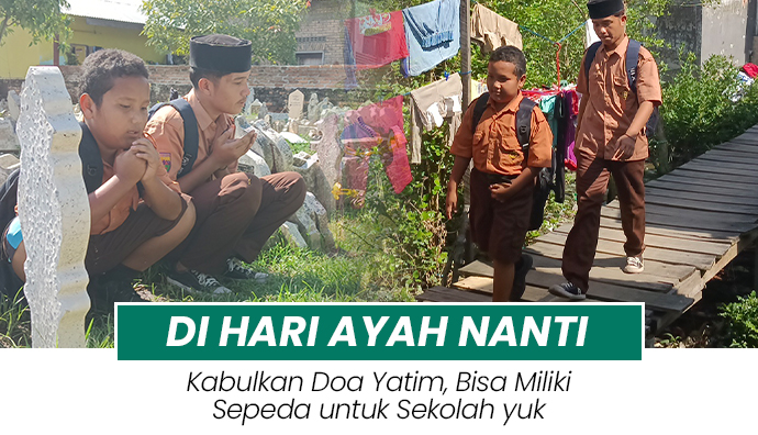 Satu Sepeda Sekolah, Hadiah Terindah di Hari Ayah untuk Anak Yatim Pelosok