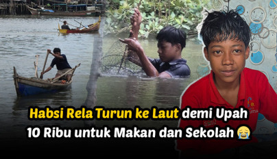 Piatu Ini Cari Kepiting Tuk Makan dan Lanjutkan Sekolah