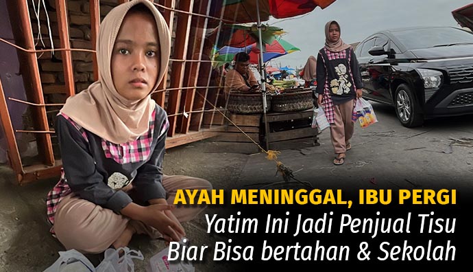 Di tinggal Ibu, Yatim Ini Rela Jualan Demi Bisa Makan
