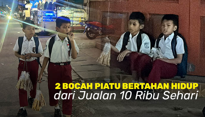 Jualan Sampai Malam, Bantu 2 Bocah Piatu Ini Bertahan