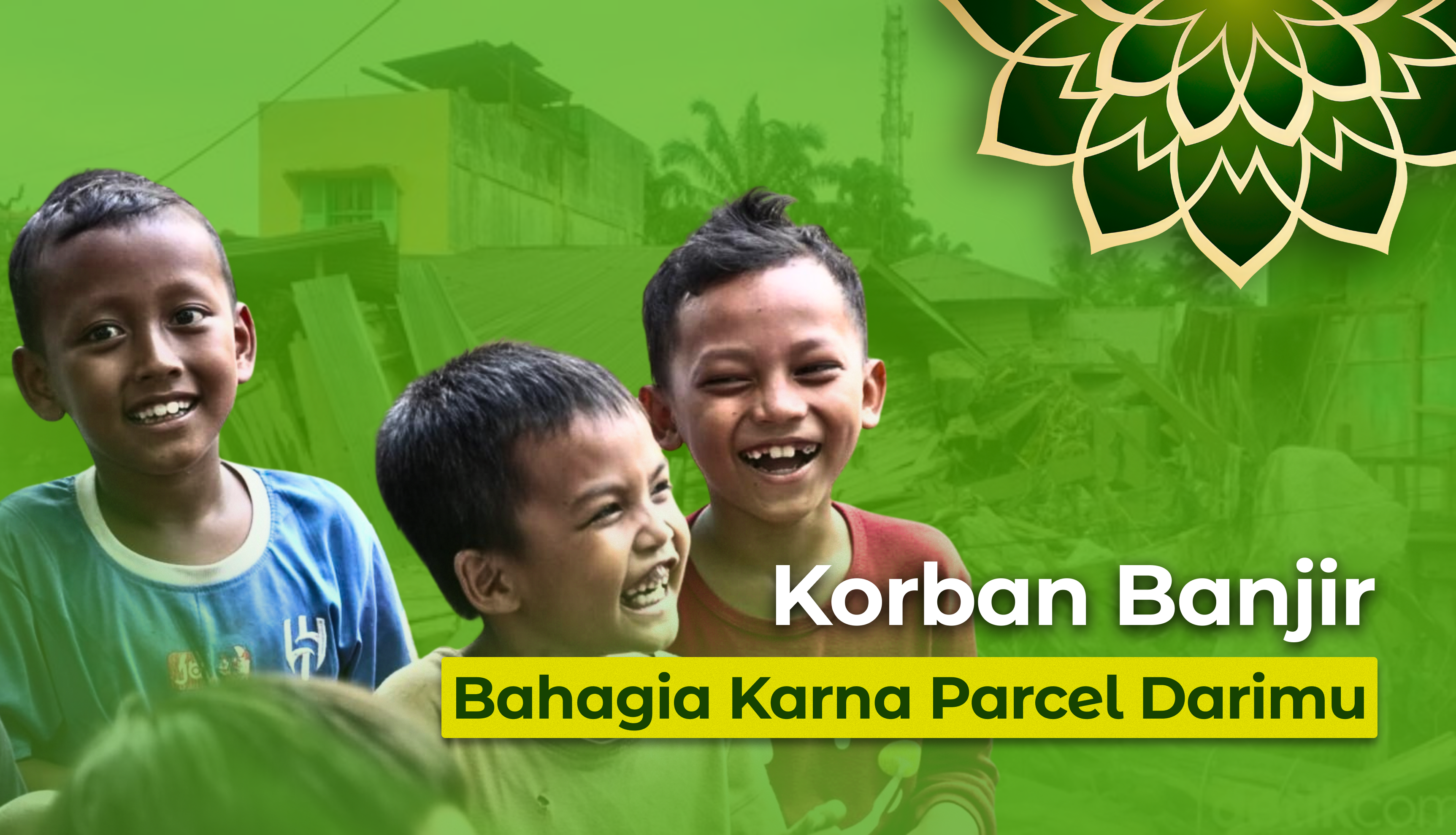 Hadiah Parcel untuk Yatim Penyintas Banjir