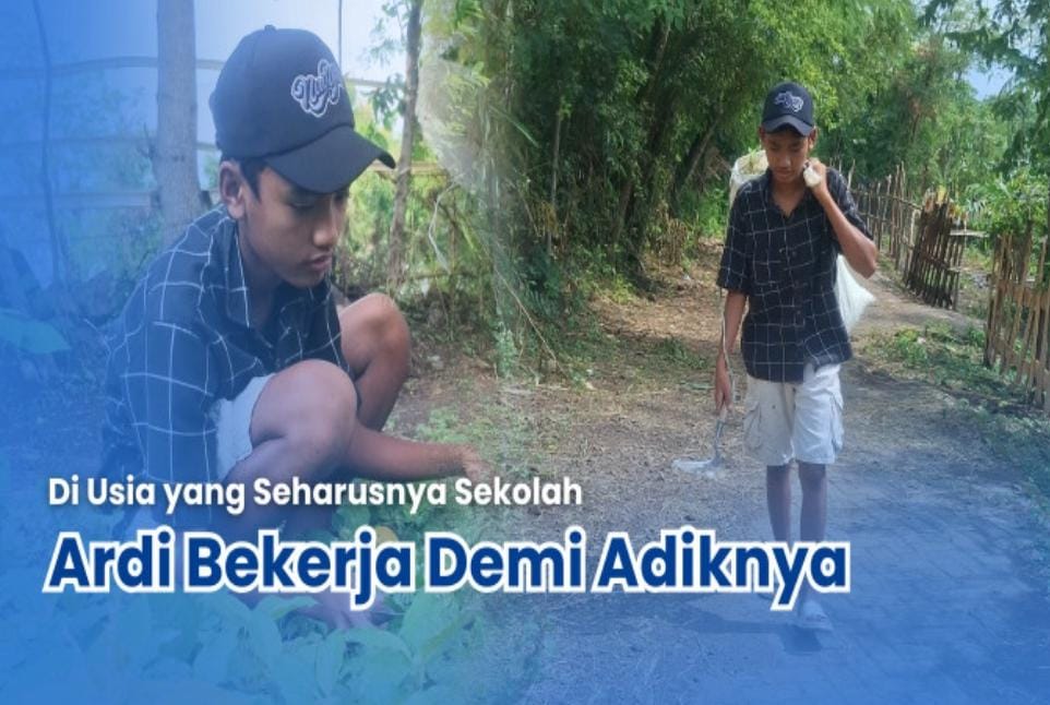 Ardi, Menghidupi 2 Adik Yatim Piatu dari Menjual Rumput