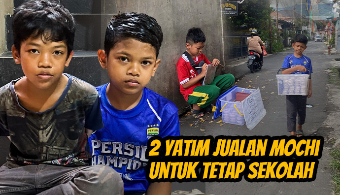 2 Kakak Beradik Yatim Jualan Mochi Keliling Demi Bisa Makan