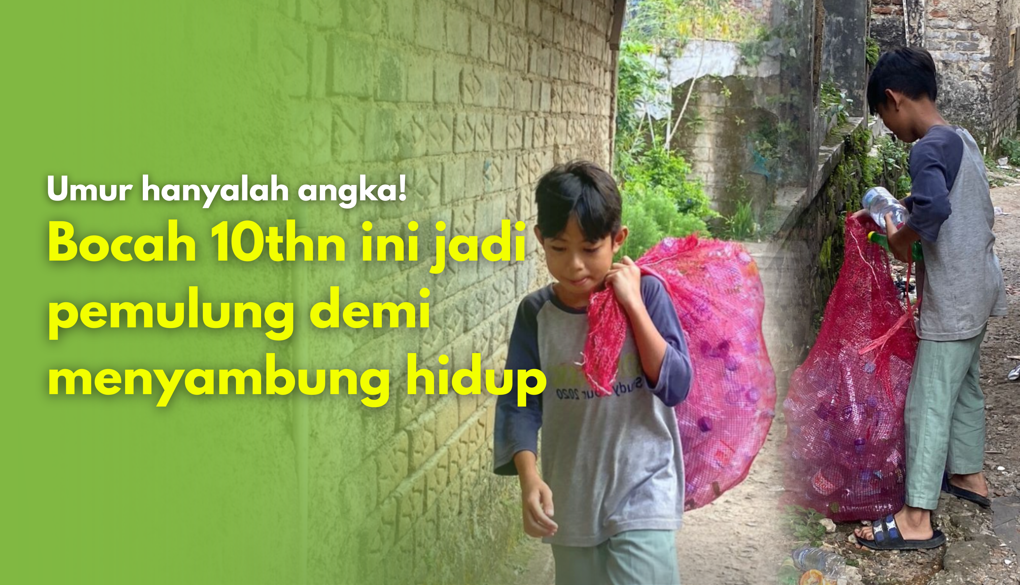 Bantu Bocah Pencari Rongsok, Demi Ayah dan Kakaknya yang Sakit