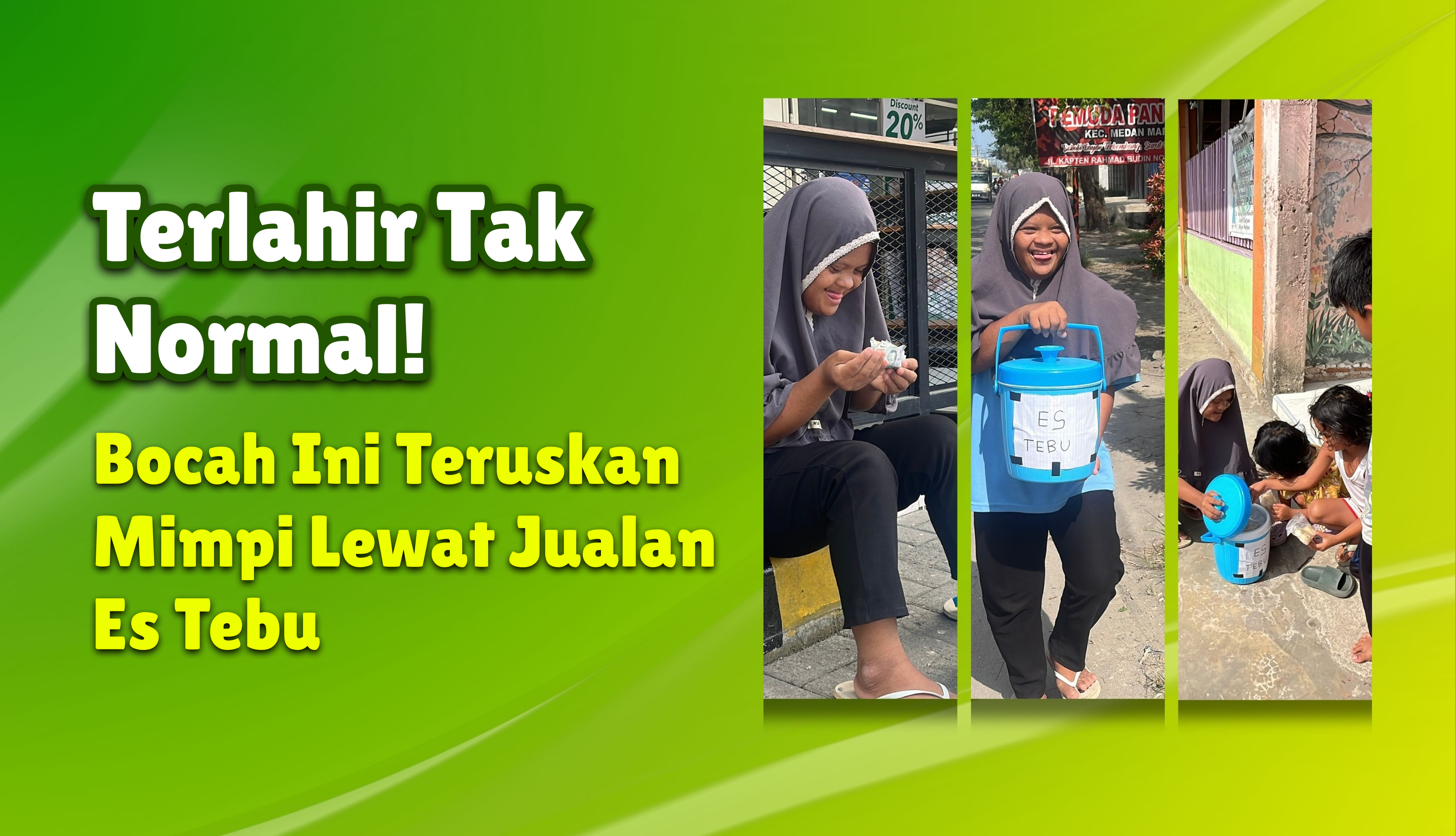 Pilu ! Anak Down Syndrome Ini Jualan Es Tebu Demi Bisa Makan