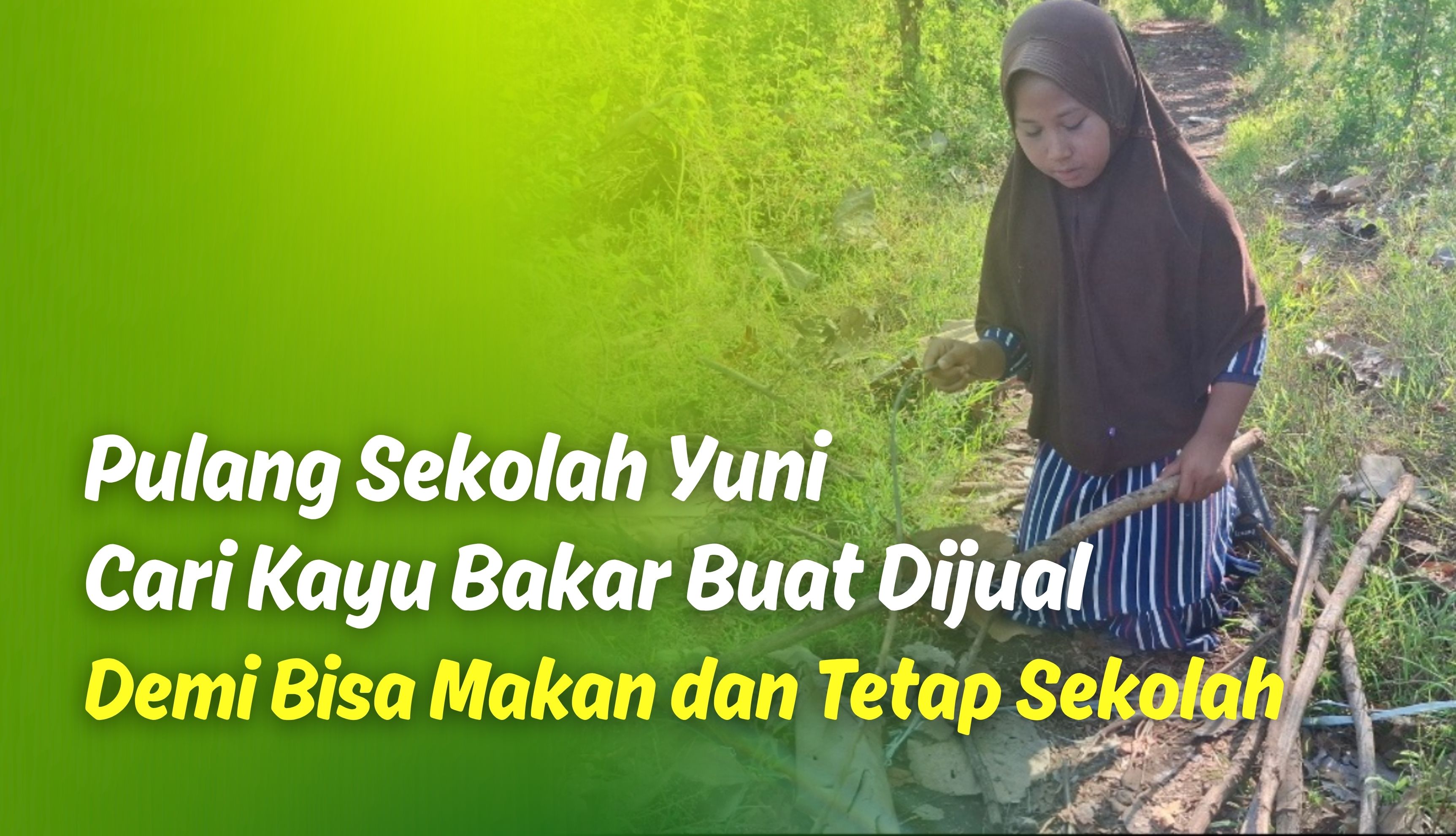 Yatim Piatu (10) ini Menghidupi Dirinya dari Ranting Hutan