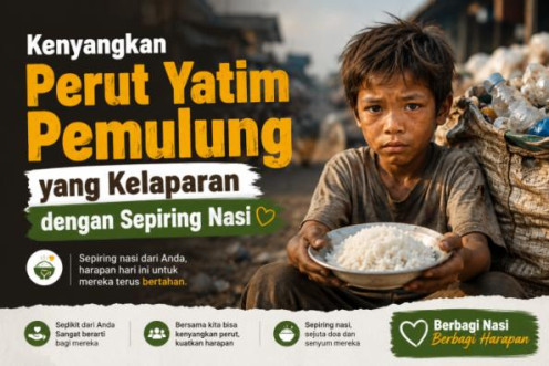 Kenyangkan Perut Yatim Pemulung yang Kelaparan dengan Sepiring Nasi