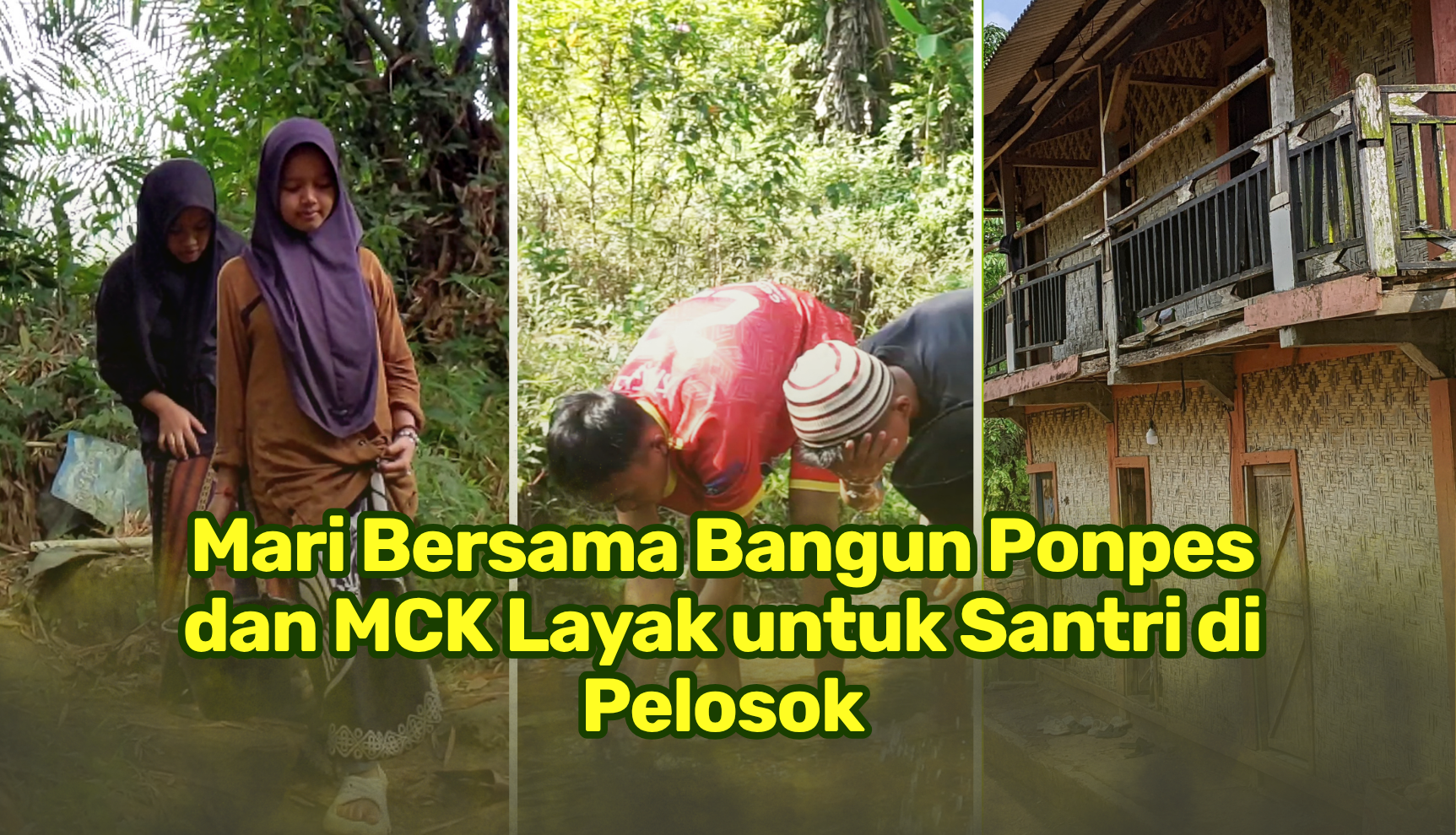 Nyaris Roboh! Bantu 48 Santri/Santriwati Ini Miliki Ponpes Layak
