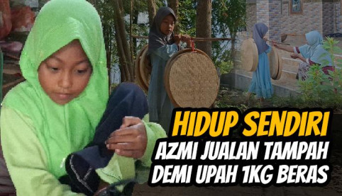 Sebatangkara, Anak 9 Tahun Jualan Tampah Untuk Bertahan Hidup