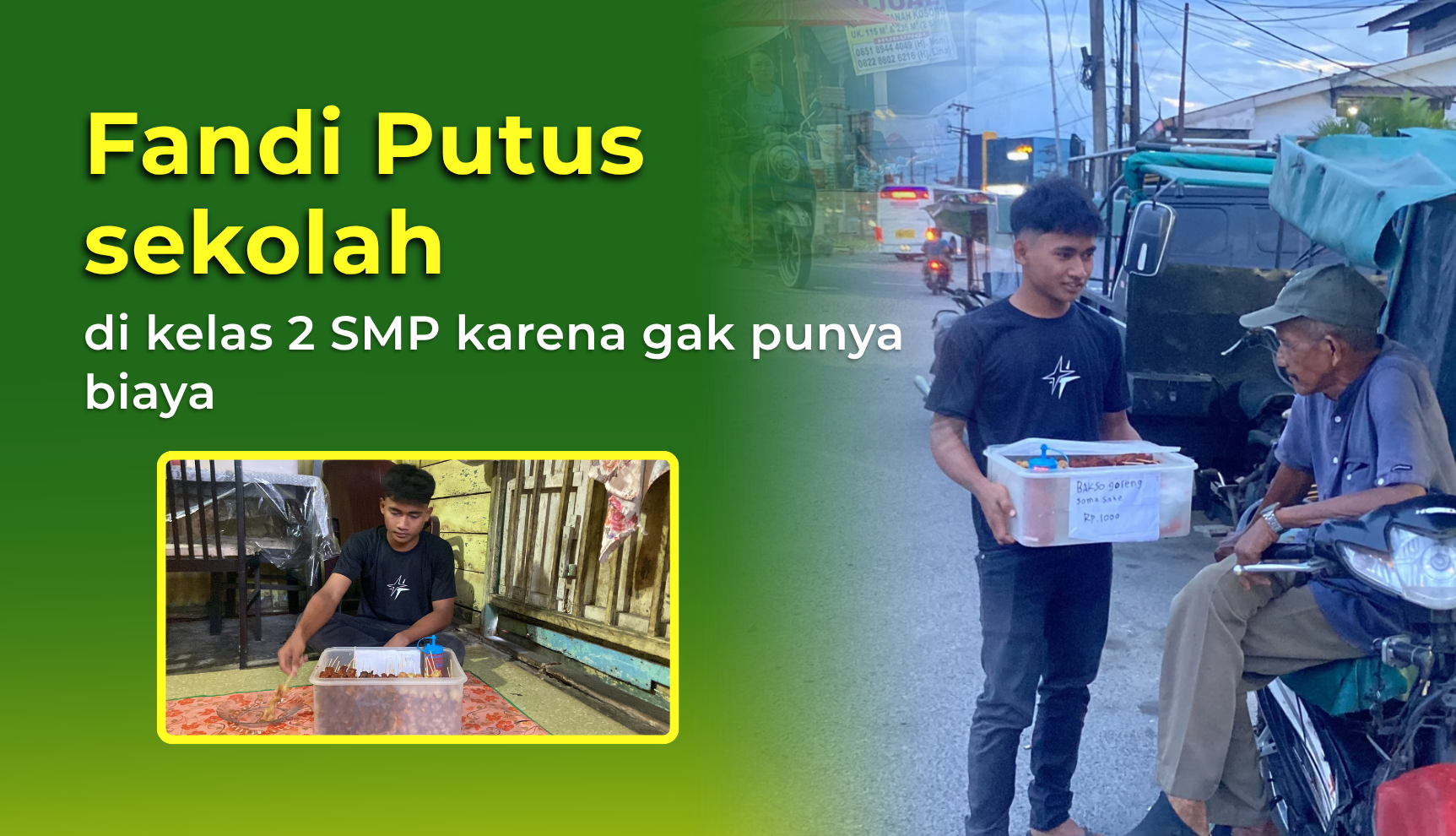 Putus Sekolah, Yatim ini Jadi Tulang Punggung Ibu Sakit